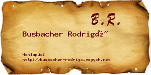 Busbacher Rodrigó névjegykártya